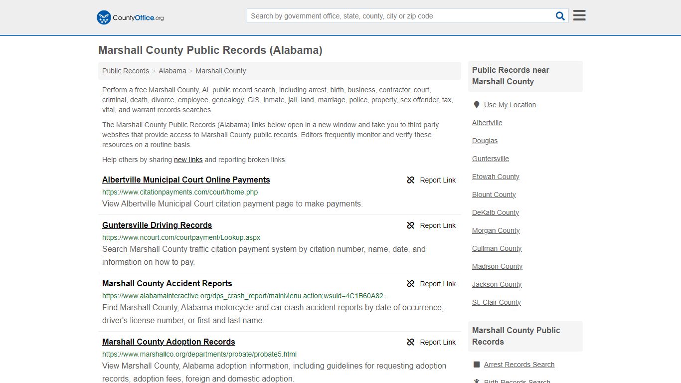 Marshall County Public Records (Alabama) - County Office