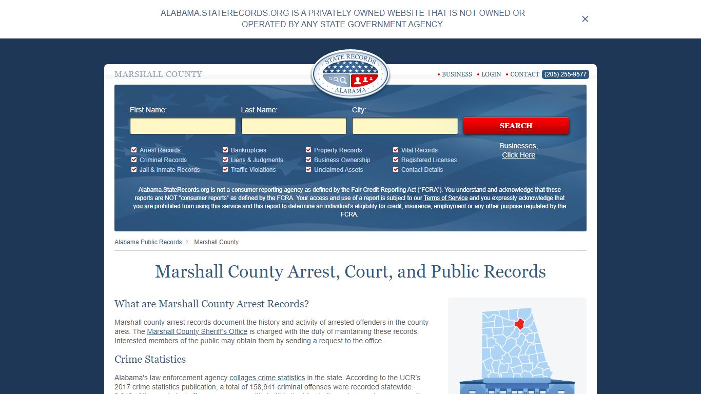 Marshall County Arrest, Court, and Public Records