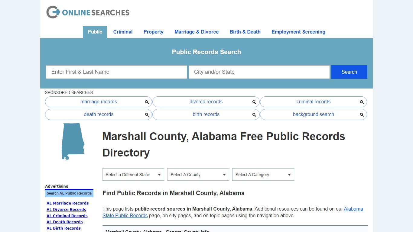 Marshall County, Alabama Public Records Directory